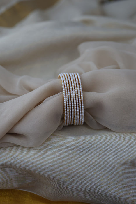 Heritage gold plated white stone bangle HB9732 (Set of 4 bangles)