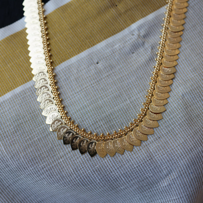 Heritage gold plated coin long necklace HL353