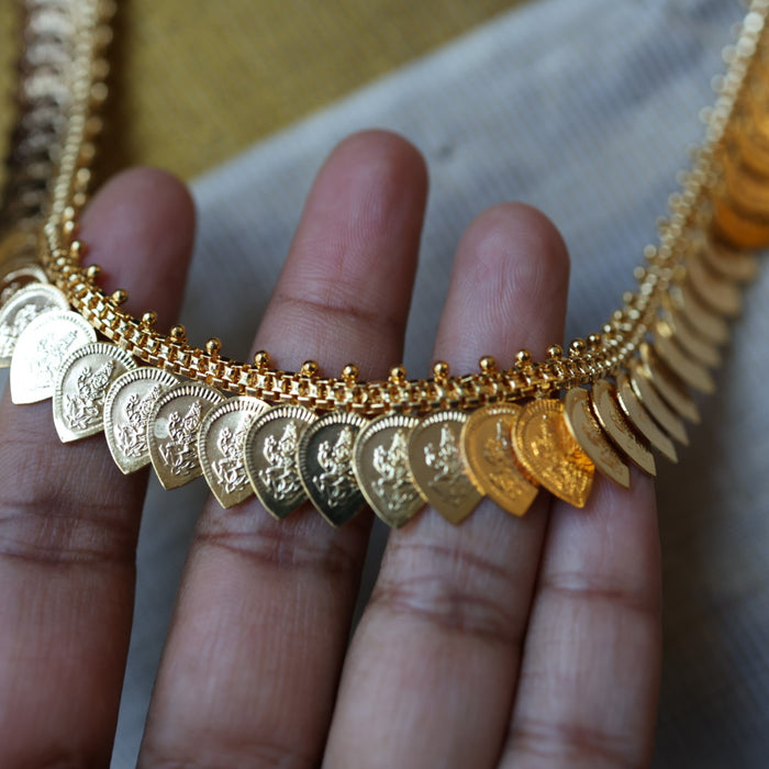 Heritage gold plated coin long necklace HL353