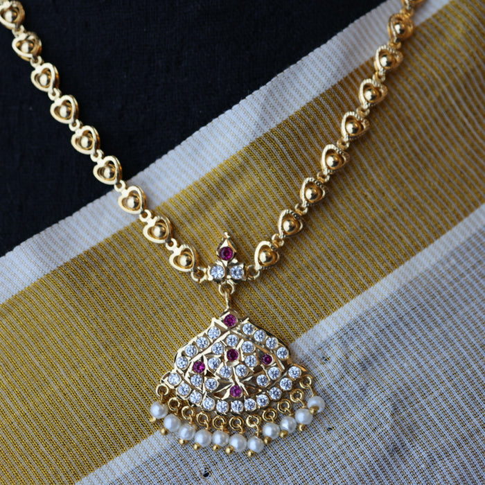 Heritage gold plated short necklace H489