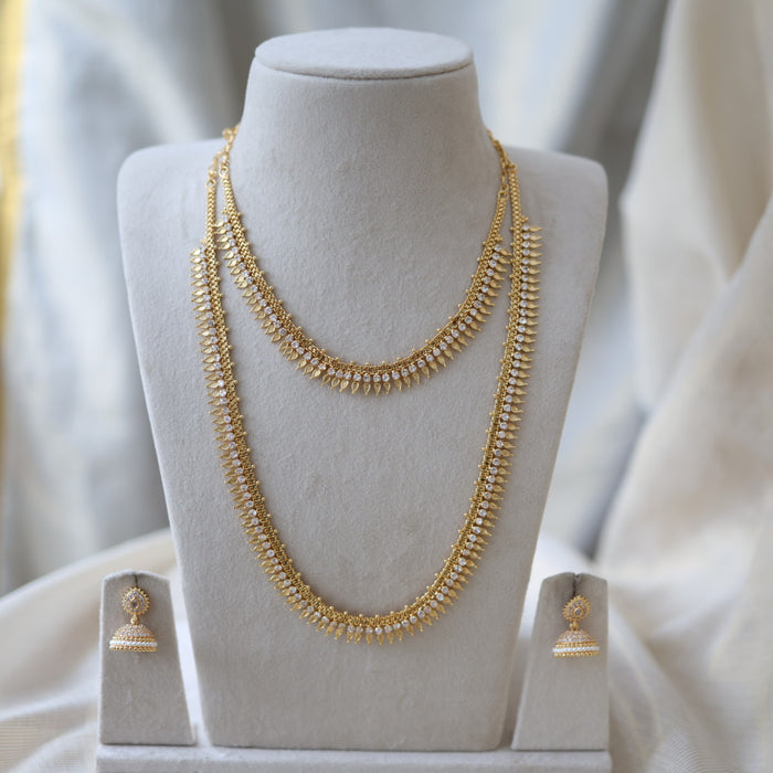 Heritage gold plated gold padakam necklace set with earrings HPS2012