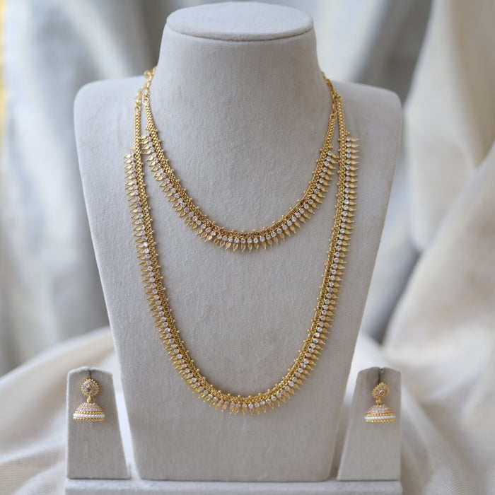Heritage gold plated gold padakam necklace set with earrings HPS2012