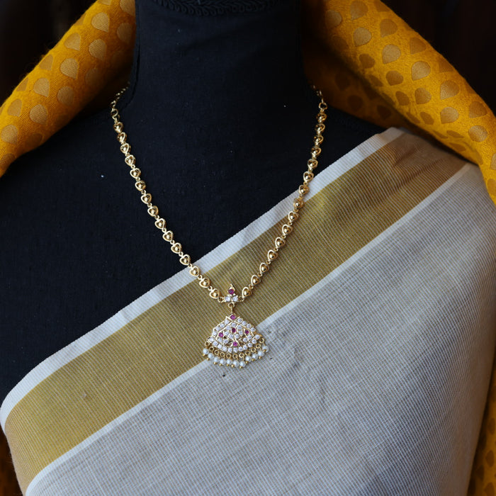Heritage gold plated short necklace H489