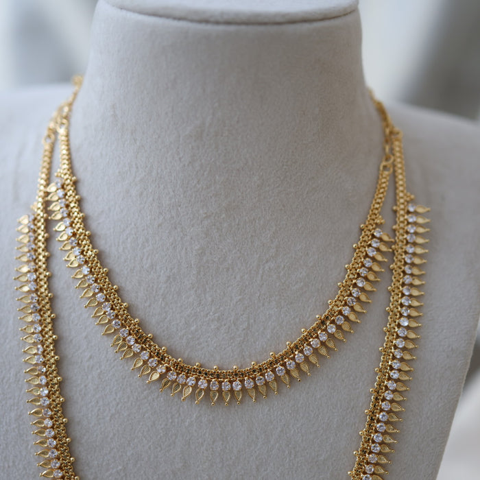 Heritage gold plated gold padakam necklace set with earrings HPS2012