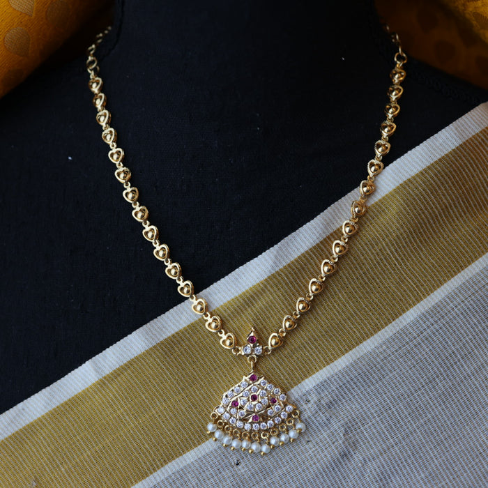 Heritage gold plated short necklace H489