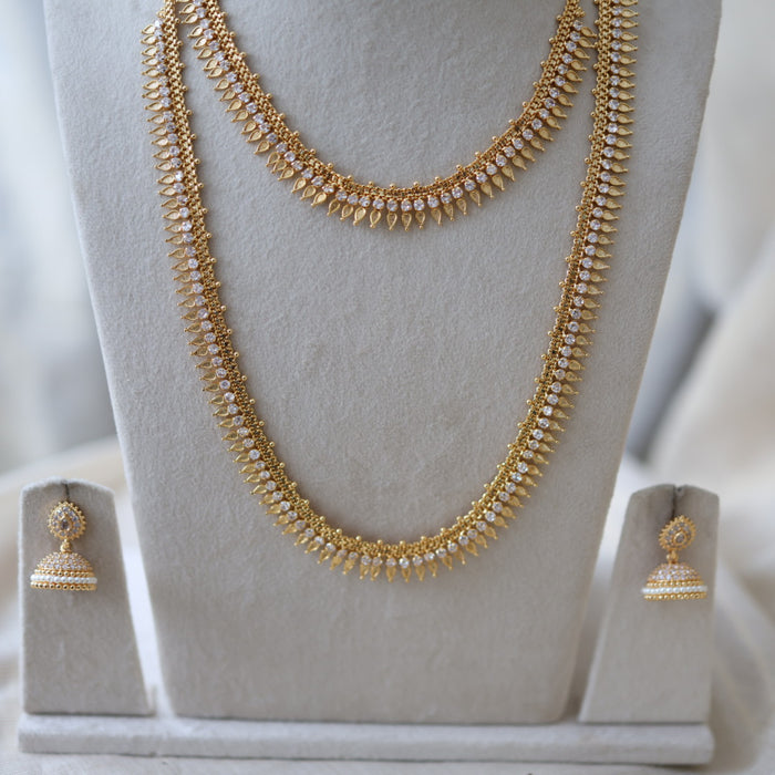 Heritage gold plated gold padakam necklace set with earrings HPS2012