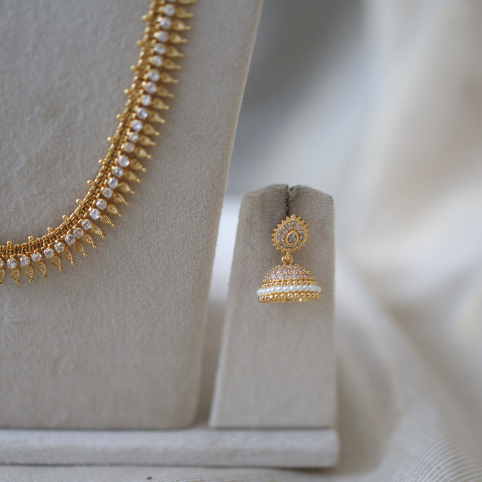 Heritage gold plated gold padakam necklace set with earrings HPS2012