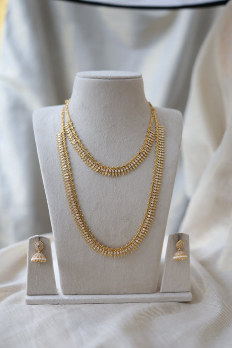 Heritage gold plated gold padakam necklace set with earrings HPS2012