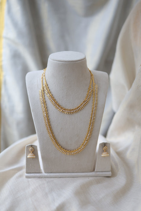 Heritage gold plated gold padakam necklace set with earrings HPS2012