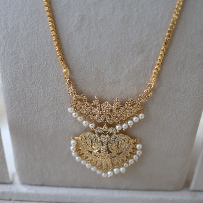 Heritage gold plated gold padakam necklace set with earrings HPS2014