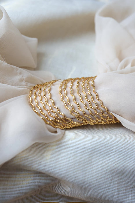 Heritage gold plated white stone bangle HB1344