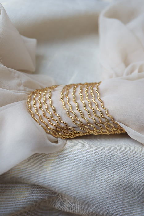 Heritage gold plated white stone bangle HB1344