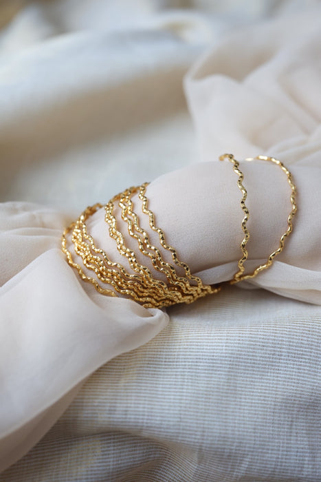 Heritage gold plated white stone bangle HB1344