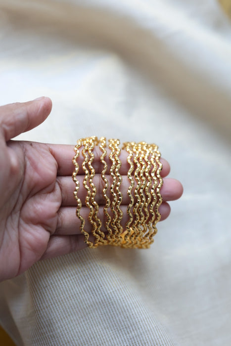 Heritage gold plated white stone bangle HB1344