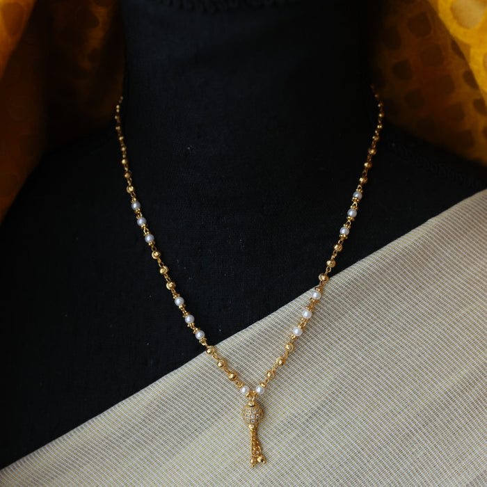 Antique gold pearl short chain HC4001