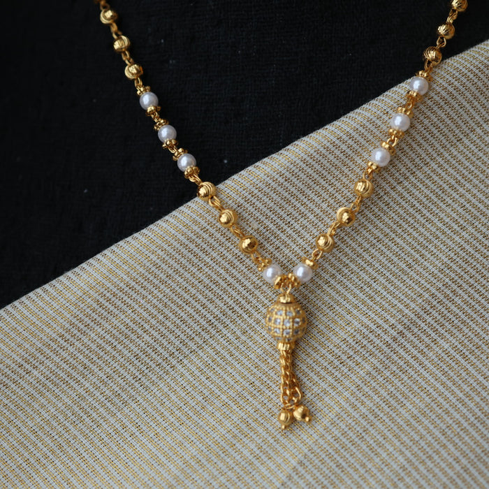 Antique gold pearl short chain HC4001