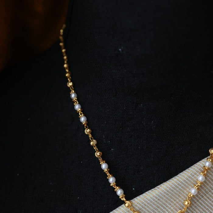 Antique gold pearl short chain HC4001