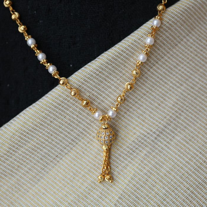 Antique gold pearl short chain HC4001