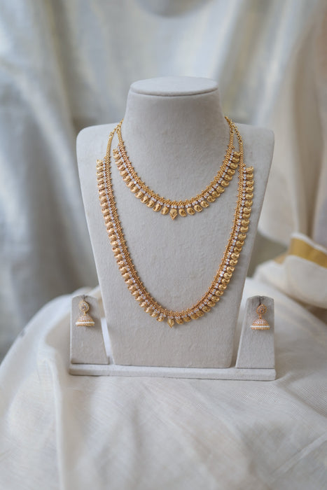 Heritage gold plated gold padakam necklace set with earrings HPS2001