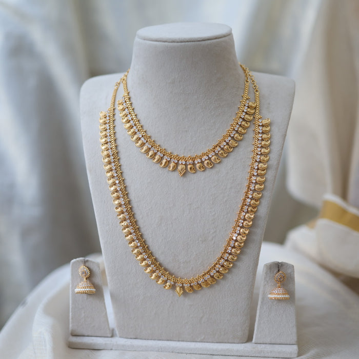 Heritage gold plated gold padakam necklace set with earrings HPS2001