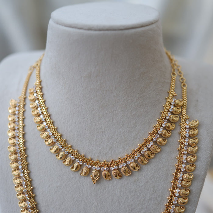 Heritage gold plated gold padakam necklace set with earrings HPS2001