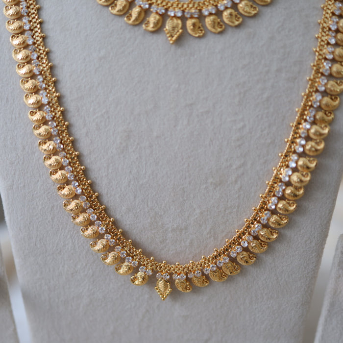 Heritage gold plated gold padakam necklace set with earrings HPS2001