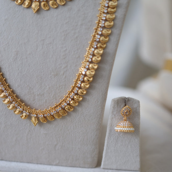 Heritage gold plated gold padakam necklace set with earrings HPS2001