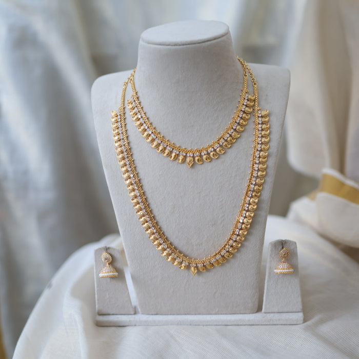Heritage gold plated gold padakam necklace set with earrings HPS2001