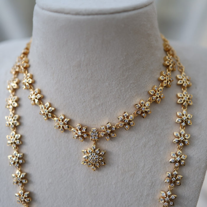 Heritage gold plated gold padakam necklace set with earrings HPS2017