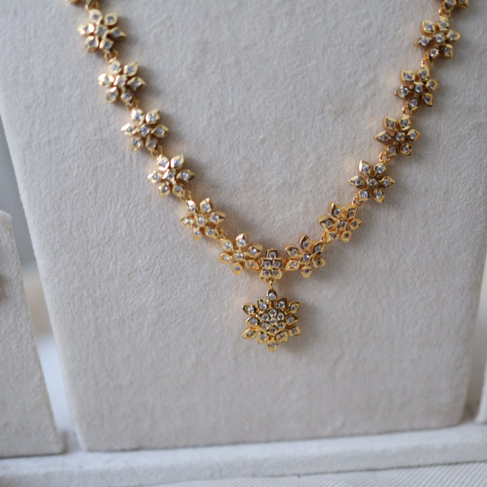 Heritage gold plated gold padakam necklace set with earrings HPS2017