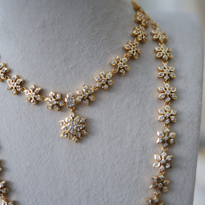 Heritage gold plated gold padakam necklace set with earrings HPS2017