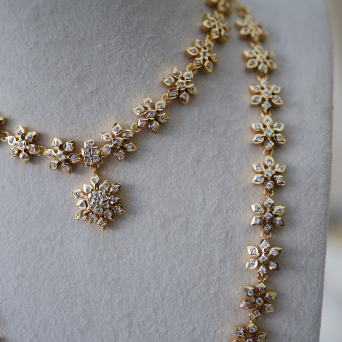 Heritage gold plated gold padakam necklace set with earrings HPS2017