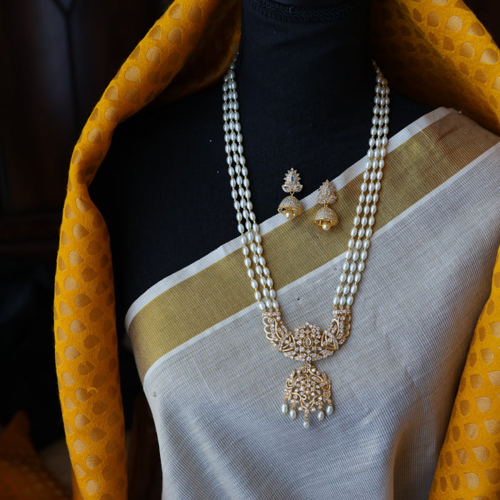 Heritage gold plated long necklace with earrings HL257