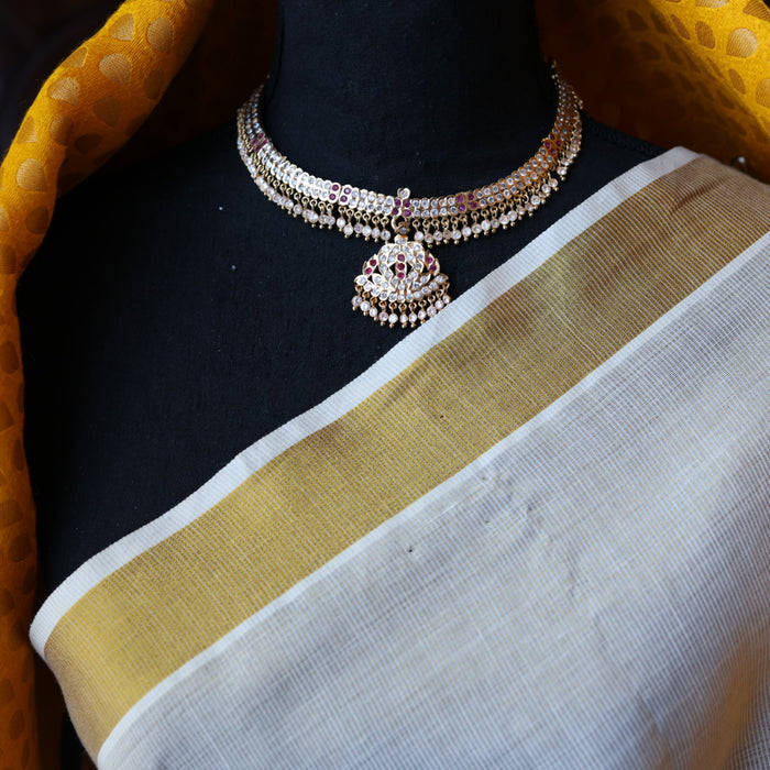Heritage gold plated short necklace H257