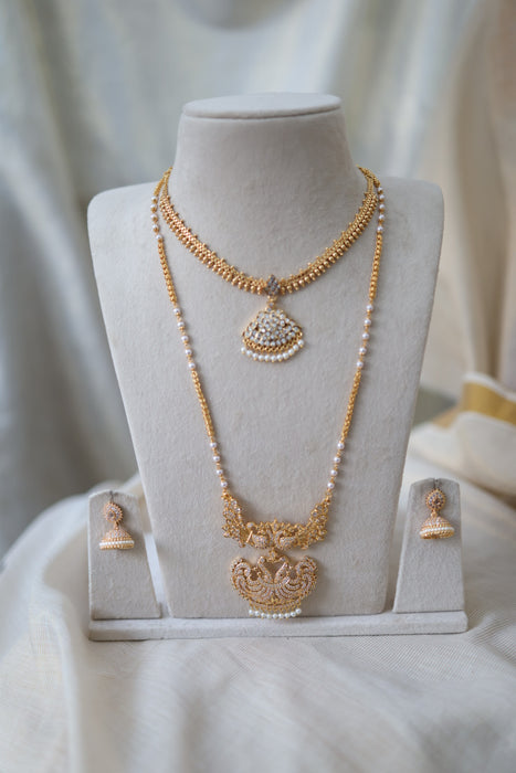 Heritage gold plated gold padakam necklace set with earrings HPS2018