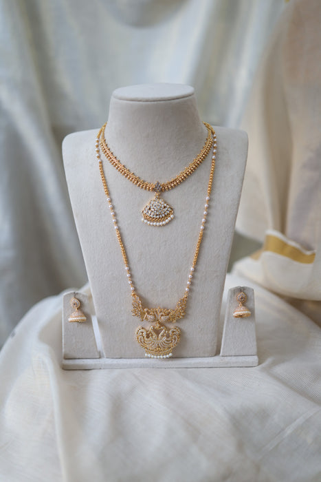 Heritage gold plated gold padakam necklace set with earrings HPS2018