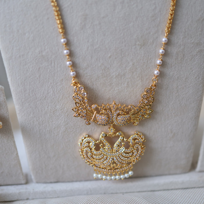 Heritage gold plated gold padakam necklace set with earrings HPS2018