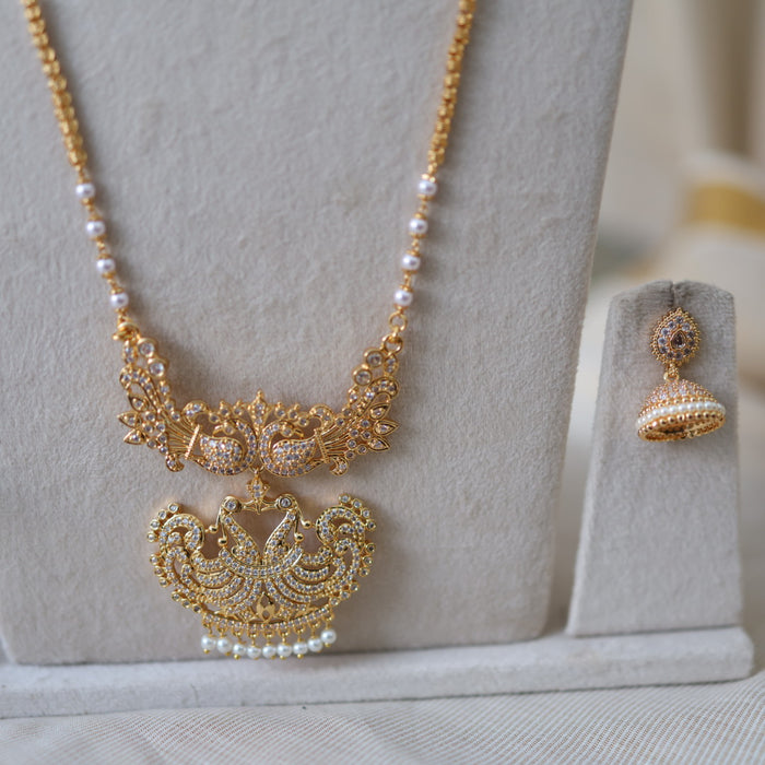 Heritage gold plated gold padakam necklace set with earrings HPS2018