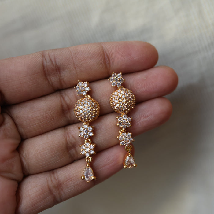Heritage gold plated ruby white stone short necklace H8914