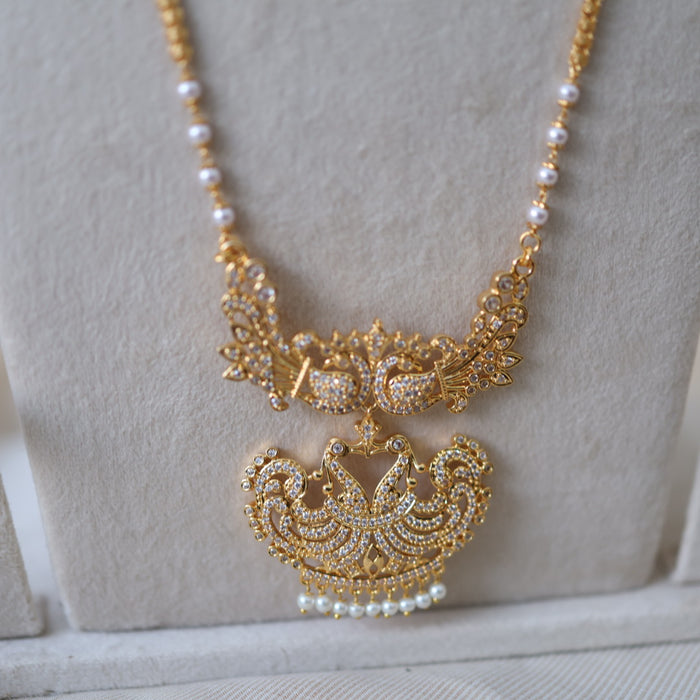 Heritage gold plated gold padakam necklace set with earrings HPS2018