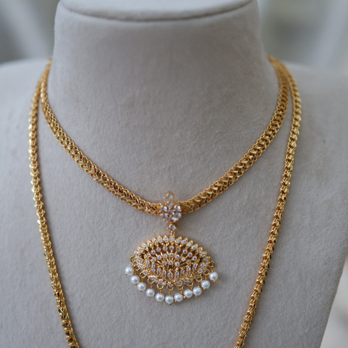 Heritage gold plated gold padakam necklace set with earrings HPS2002