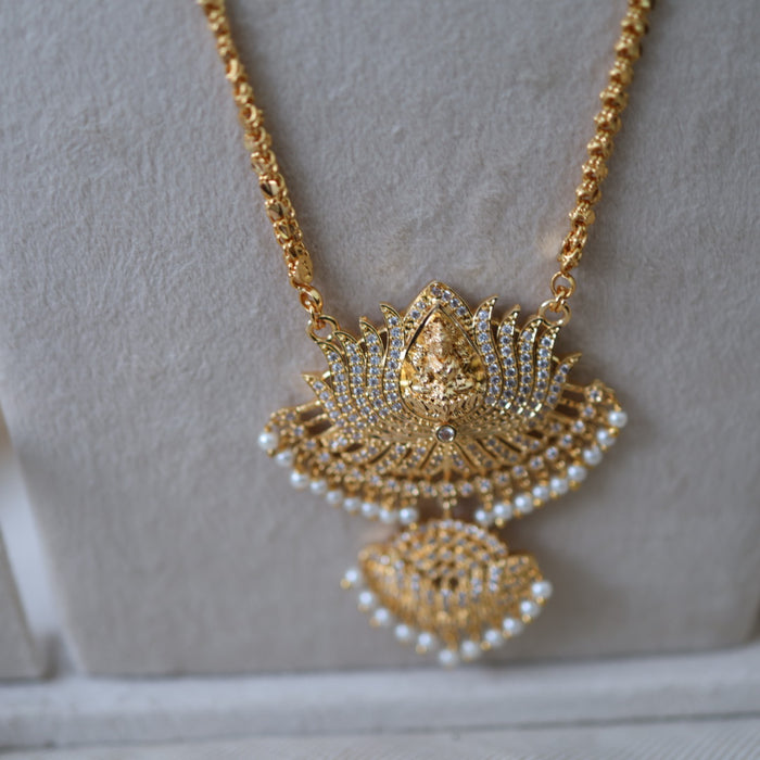 Heritage gold plated gold padakam necklace set with earrings HPS2002