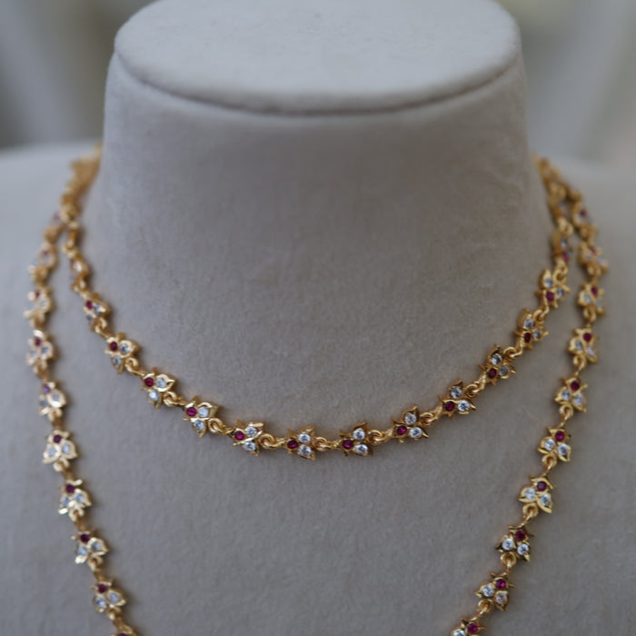 Heritage gold plated gold padakam necklace set with earrings HPS2003