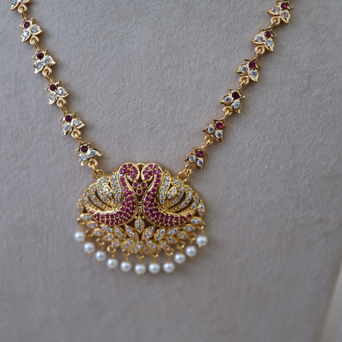 Heritage gold plated gold padakam necklace set with earrings HPS2003