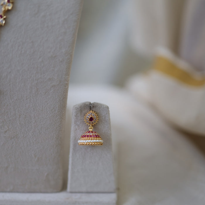 Heritage gold plated gold padakam necklace set with earrings HPS2003