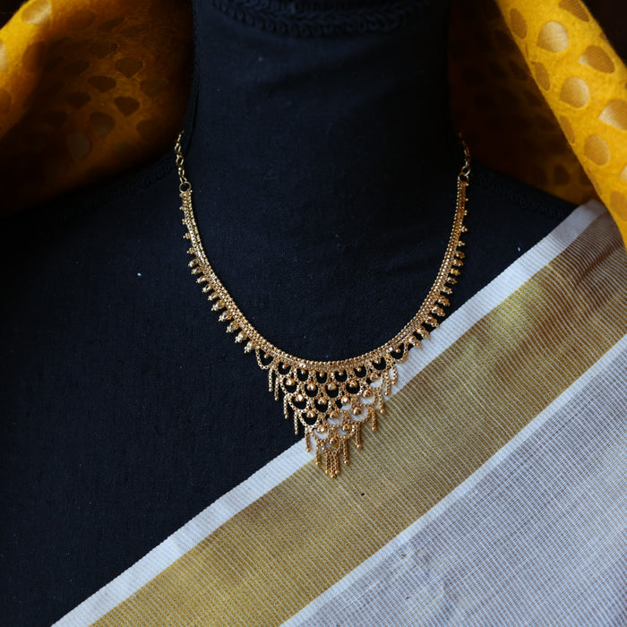 Heritage gold plated short necklace with earrings H2511