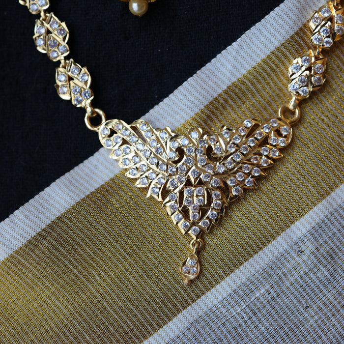 Heritage gold plated short necklace with earrings H2535