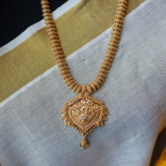 Heritage gold plated long necklace with earrings HL2535
