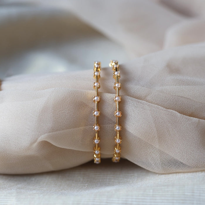 Heritage gold plated pearl bangle HB6889