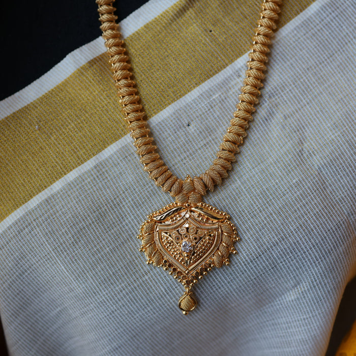 Heritage gold plated long necklace with earrings HL2535